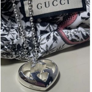Stunning GUCCI Statement Double G Necklace 925 Sterling Silver